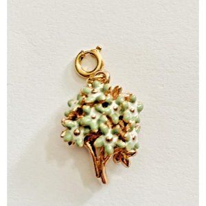 Joan Rivers Green Charm Victorian Language Of Flowers Gold Overlay